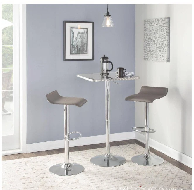 Bar Chair Ale Grey Adjustable Height Bar Stool (Set of 2) - Grey OW002 - Image 4 of 4