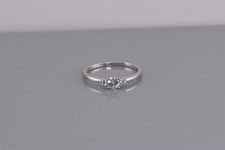 Sterling Silver 4mm Round Cubic Zirconia Accented Promise Band Ring 925 Sz: 7