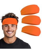 Headband for Men  Women, Neon Orange Sweat Wicking One Size, Pack