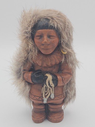 Vintage K. Earles Signed Alaskan Inuit Eskimo Real Fur