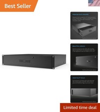 2U Rack Mount Drawer with Aluminum Faceplate and Lock for Secure Storage