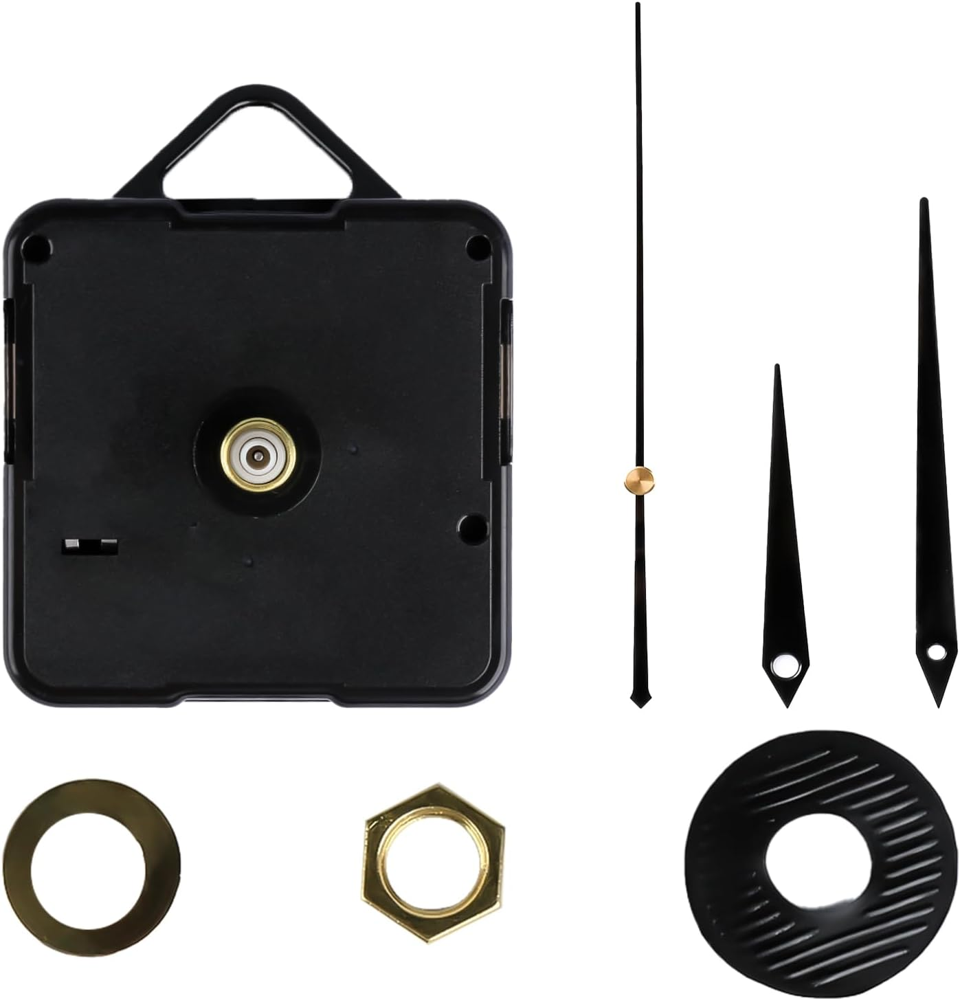 Clock Movement, Silent Mechanism, High Torque, Wall Mount, Black, Small to Mediu