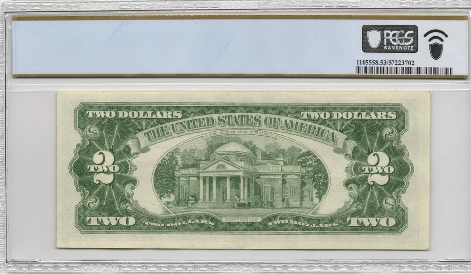 Fr.1513 1963 $2 Legal Tender Note PCGS AU 53 PPQ - Image 2 of 2