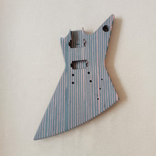 DIY 6 String Explorer Electric Guitar Kit Zebrawood Body Fretboard Neck Set in