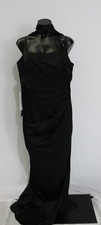 Azazie Women's Calandra Sheath Pleated Satin Dress JL3 Black Size US:16 NWT