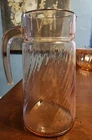 Vintage Arcoroc Depression Glass Pink Swirl Serving Pitcher Rosaline