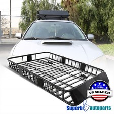 Universal 64 Black Steel Extend Cargo Carrier Roof Rack Luggage Holder Basket