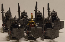 7x Zwerge mit Speer und Dain, Herr der Ringe, Klemmbaustein für Lego erweiterung