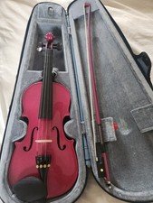 Stentor Harlequin Violin 1/2 Size Metallic Pink.