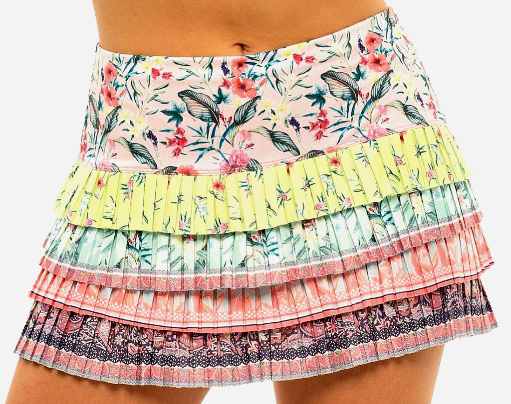 Lucky in Love Womens Pleated Ruffled Skort Size L for Pickleball Tennis Golf