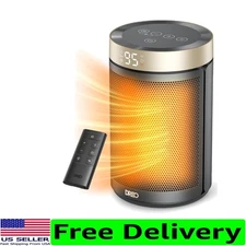 Quiet 1500W PTC Space Heater with Remote and Adjustable Modes for Home & Office