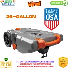 Camco Rhino 36-Gallon Portable RV Tote Tank - Oversized Wheels,Steel Tow Adapter