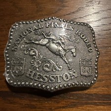 VTG National Finals Rodeo Hesston 1986 NFR Adult Cowboy Belt Buckle NOS