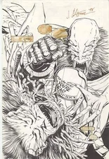 Armorines #7 pg 1 Original Comic Art Splash Page by Jim Calafiore