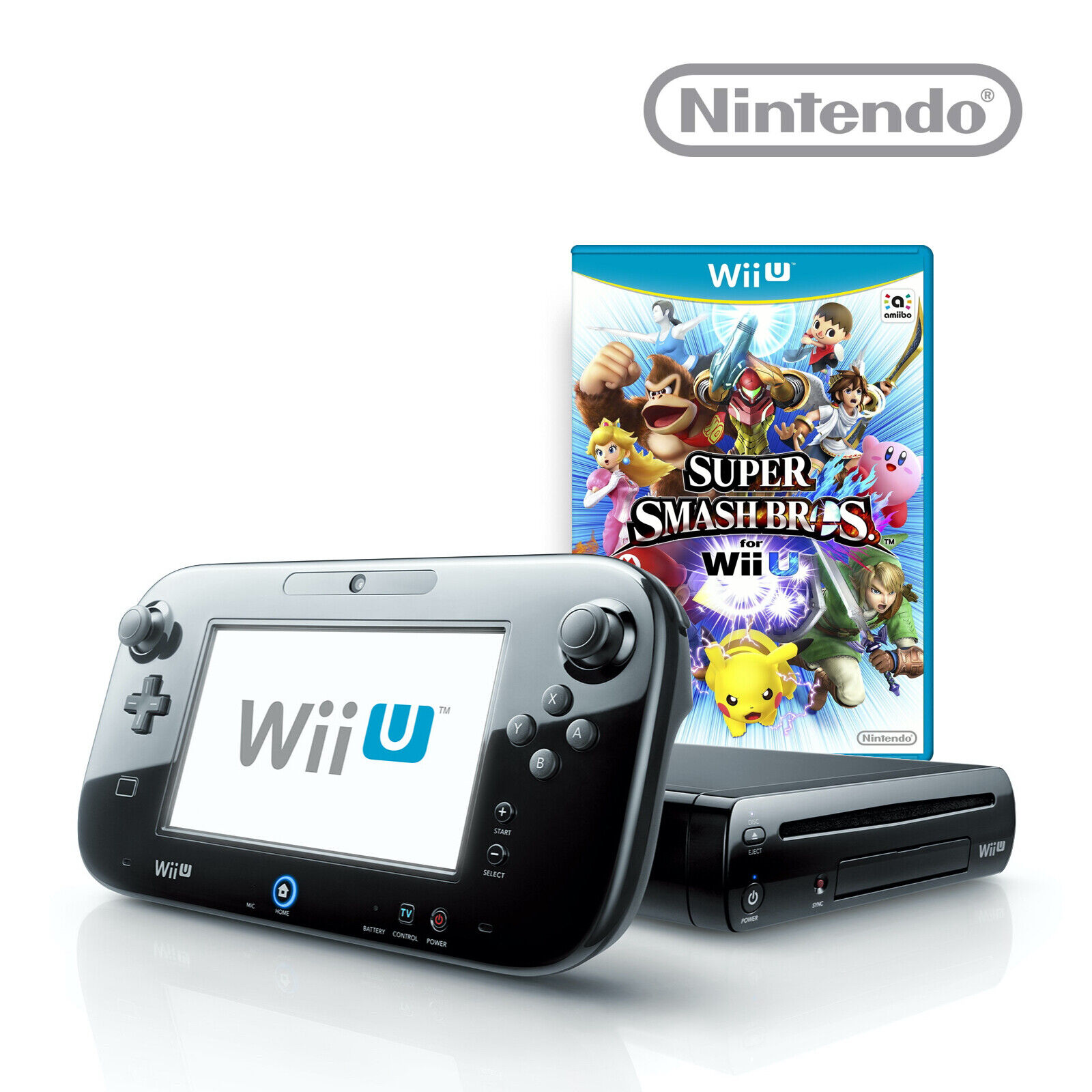 Nintendo Wii U Konsole (schwarz / weiß) + Spiele-Wahl, GamePad, Strom &  Kabel