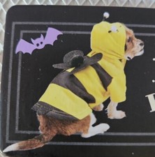 Dog Puppy Bumble Bee Costume Halloween Hoodie Dress Up Pet Clothes x-small