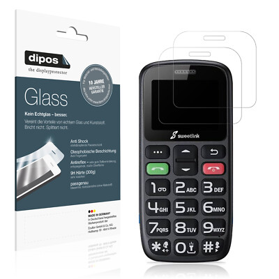 2x Schutzfolie für SweetLink S2Plus matt - Anti-Shock 9H Folie dipos Glass