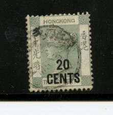 KMC4076-Hong Kong #52 (H884) QueenVictoria surcharged 20¢ on 30¢.U.FVF.CV$140.00