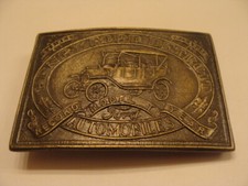 Henry Ford Detroit Automobiles Record Model T Vintage Brass Belt Buckle