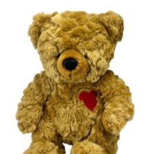 Teddy Bear Valentine Plush with Red Heart Shaggy Brown Love Stuffed Animal