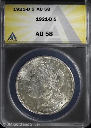 1921-D $1 Morgan Silver Dollar ANACS AU 58