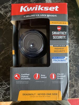 KWIKSET 99800-122 KW1 Deadbolt Keyed One Side Venetian Bronze SmartKey Security