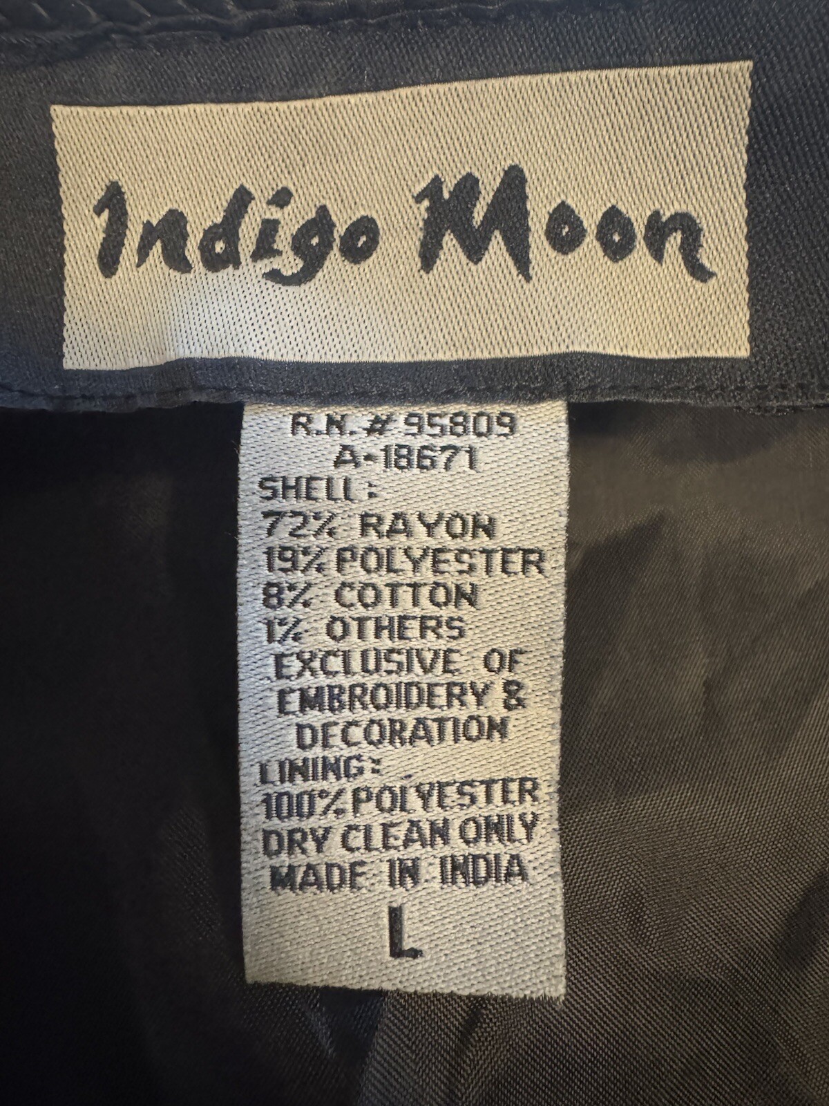 Indigo Moon Patchwork Jacket Blazer Women's Size … - image 3