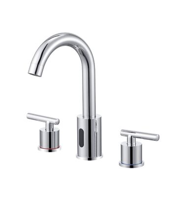 Charmingwater Touchless Bathroom Faucet for 3 Hole, 8 Inch Widespread Bathroo...