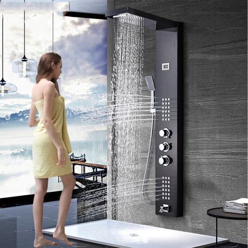 Pannello doccia termostatico precipitazione cascata soffione doccia ugelli massaggianti - Foto 41 di 62