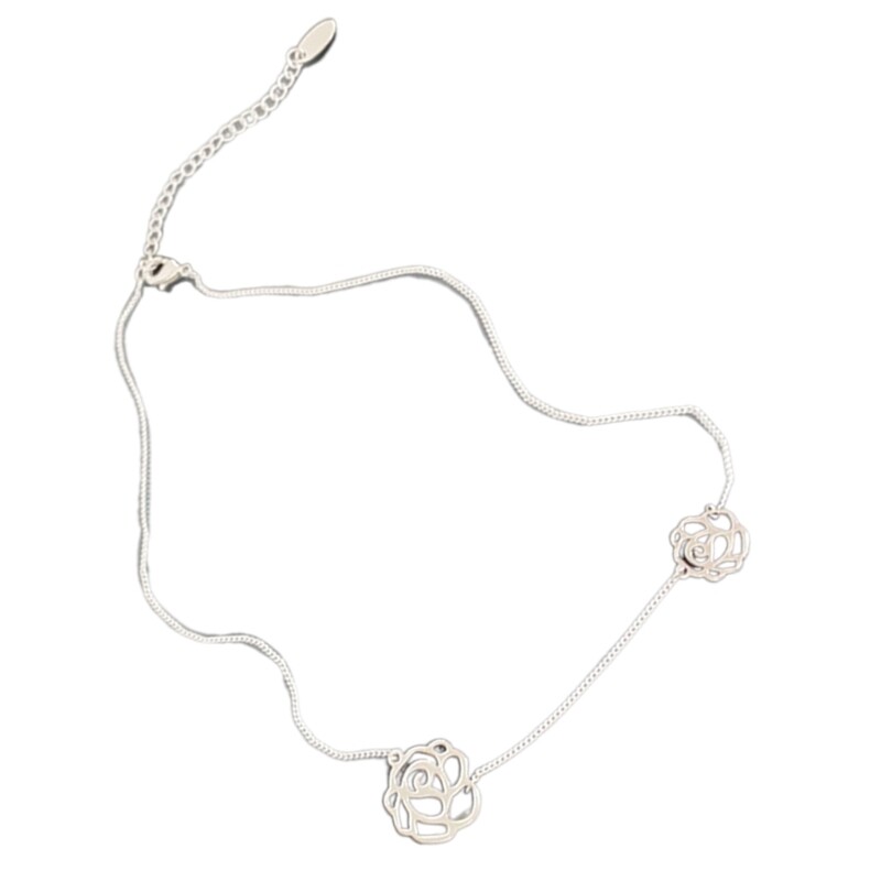 Hollow Camellia Flower Charm Choker Clavicle Chain Party Jewelry for Women Lady