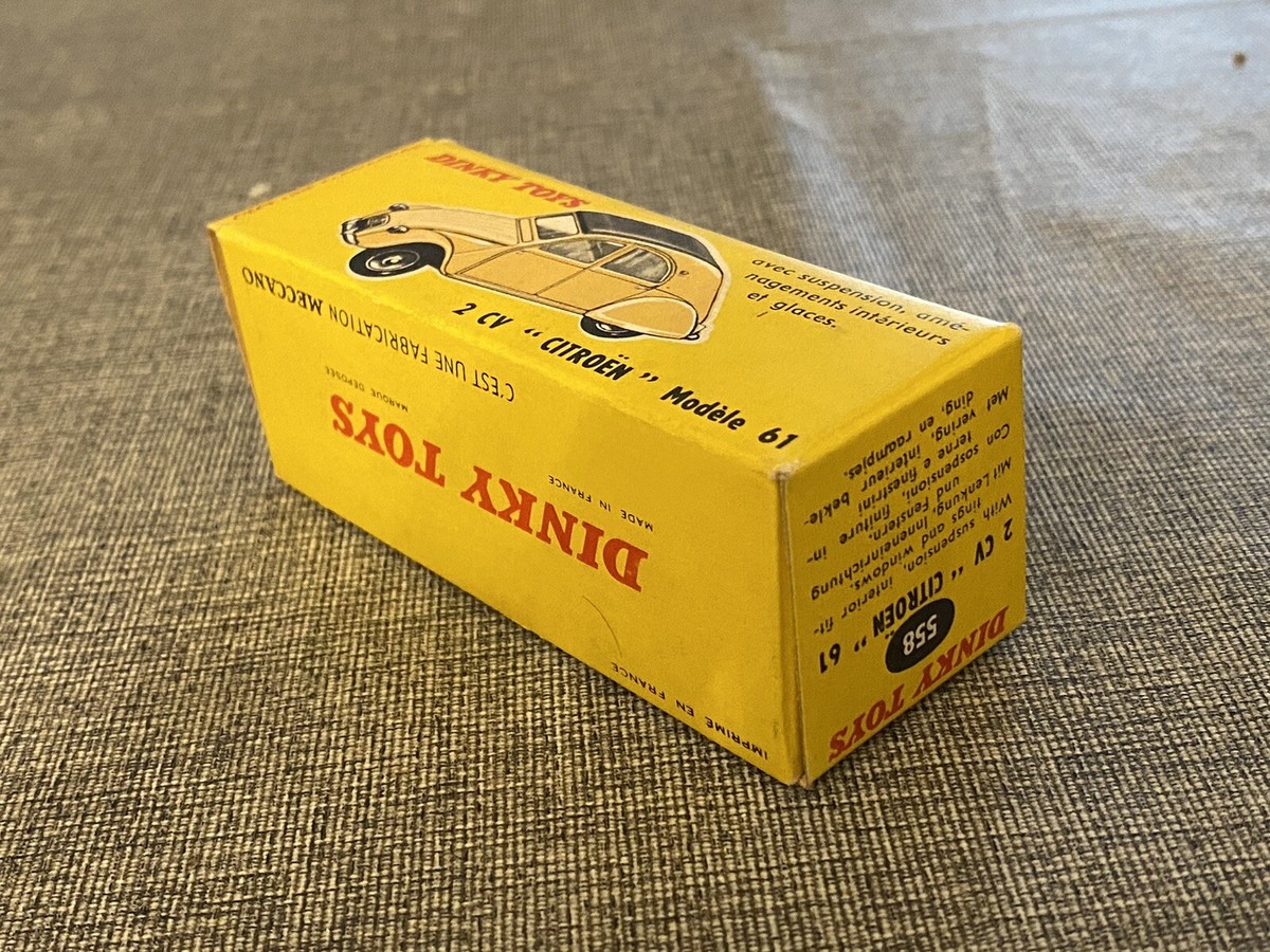 Ancienne Dinky Toys France - Citroën 2CV Modèle 61 Jaune, échelle 1:43, Collection