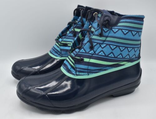 Sperry Top Sider Womens Size 10 Syren Gulf Playa Navy Blue Duck Boots Shoes