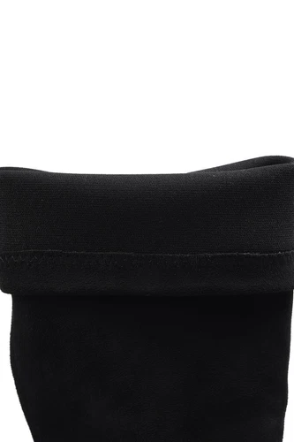 Womens Suede Square Toe Kitten Heel Stretched Knee Length Boots Chic Shoes - Bild 13 von 17