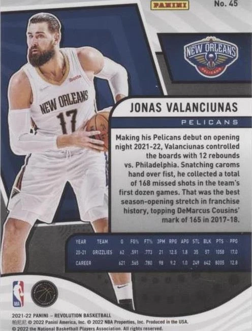 2021-22 Panini Revolution - Jonas Valanciunas #45