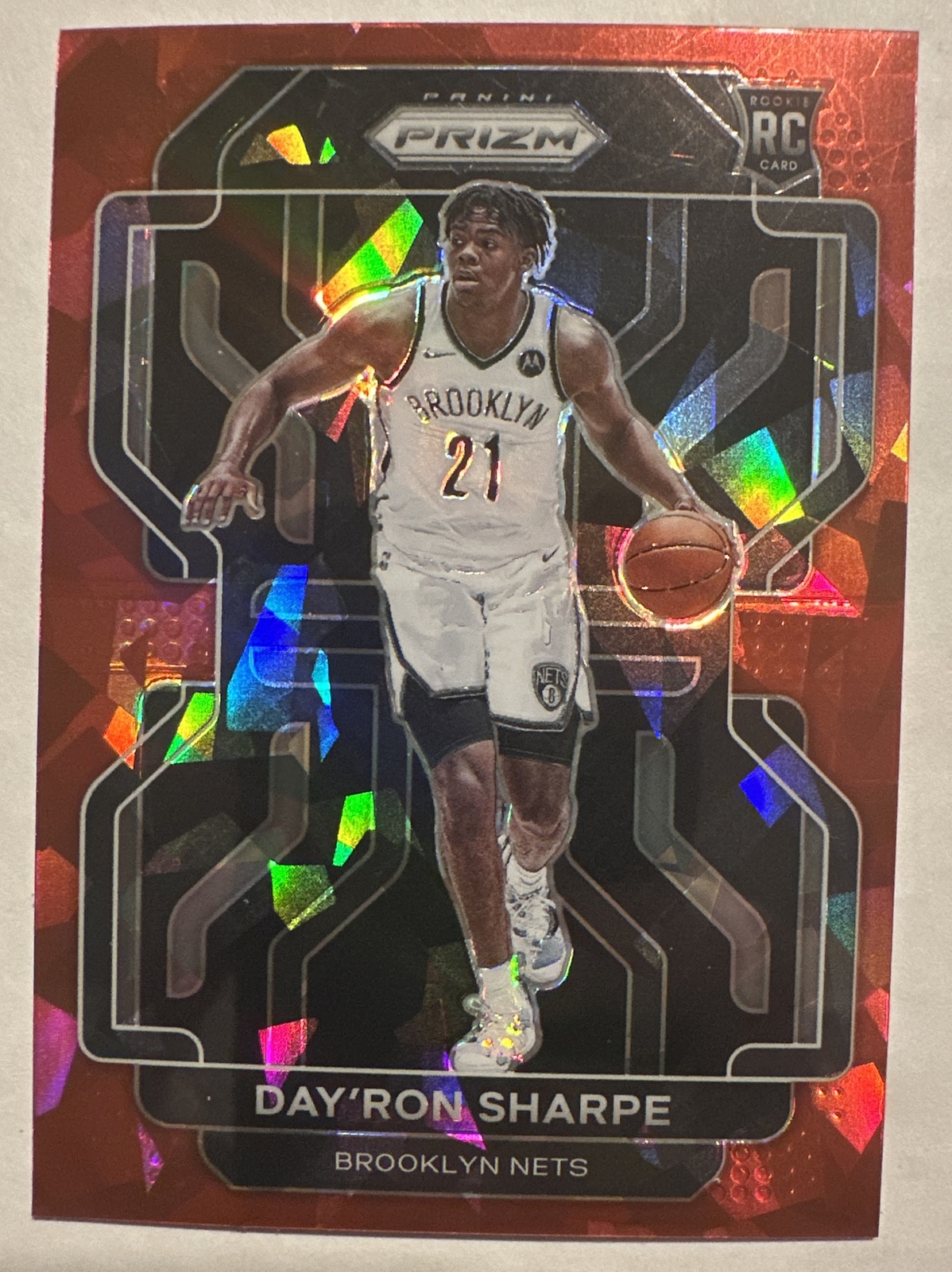 2021 Panini Prizm #281 Day'Ron Sharpe Red Ice Rookie Card RC SP