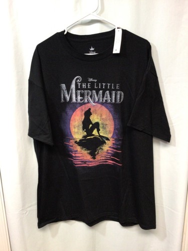 Disney Little Mermaid Black XL Cotton New With Tags T Shirt T14