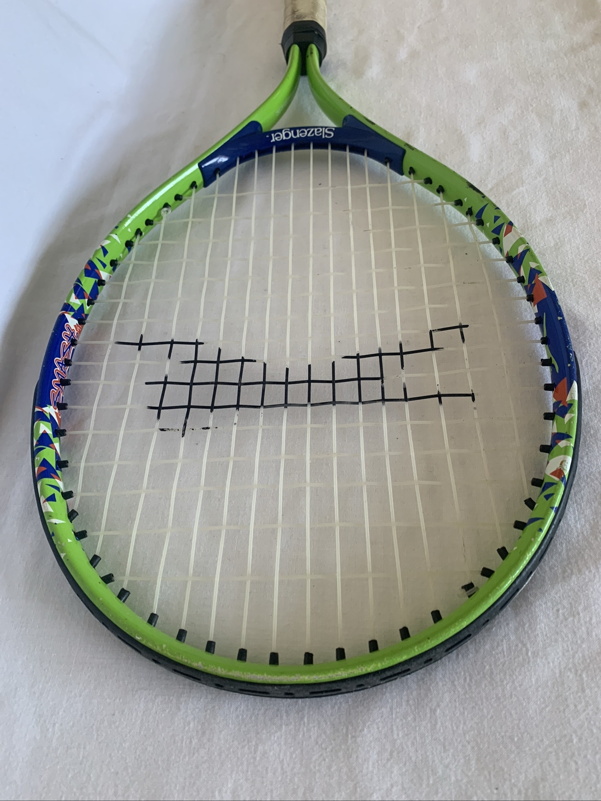Slazenger Baby Racket Slazenger SMASH DSG DRAANG61 Blue & Green Kids Youth Junior Tennis ...