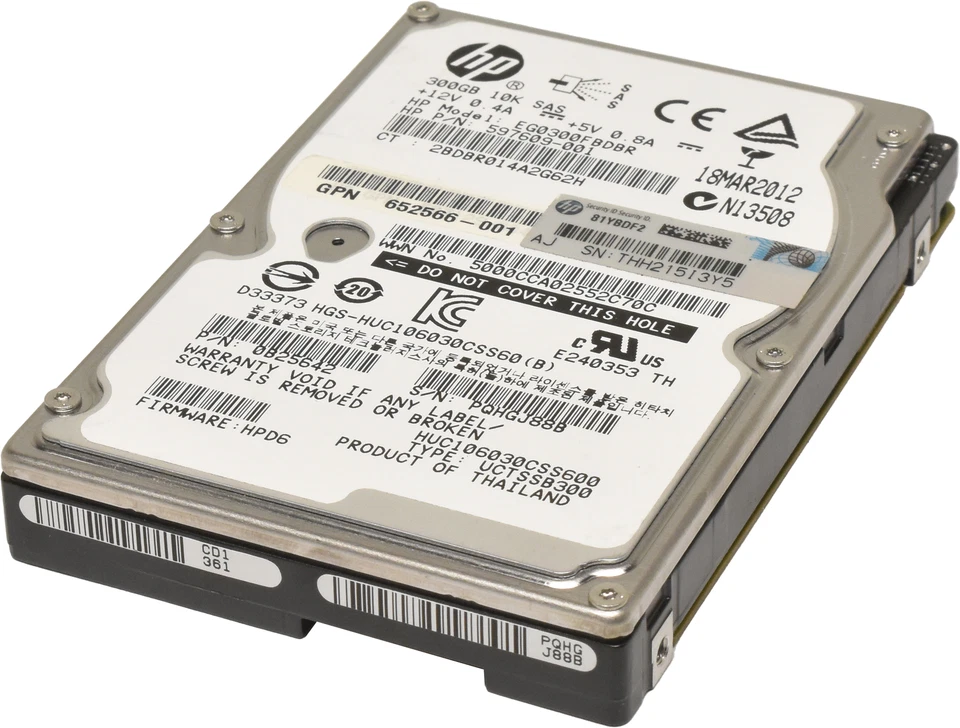 HP 300GB 2.5" 6G 10K SAS Festplatte EG0300FBDBR 652566-001 597609-001 0B25642