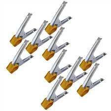 6" Metal Market Stall Clips Grips Holder Clasp & Protective Leather Cover x 10