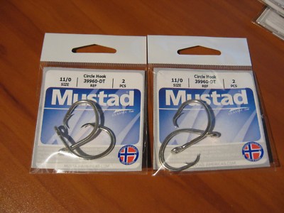 2 Packs Mustad Circle Hooks Duratin Fishing Hooks / 39960-DT / Size 11/0