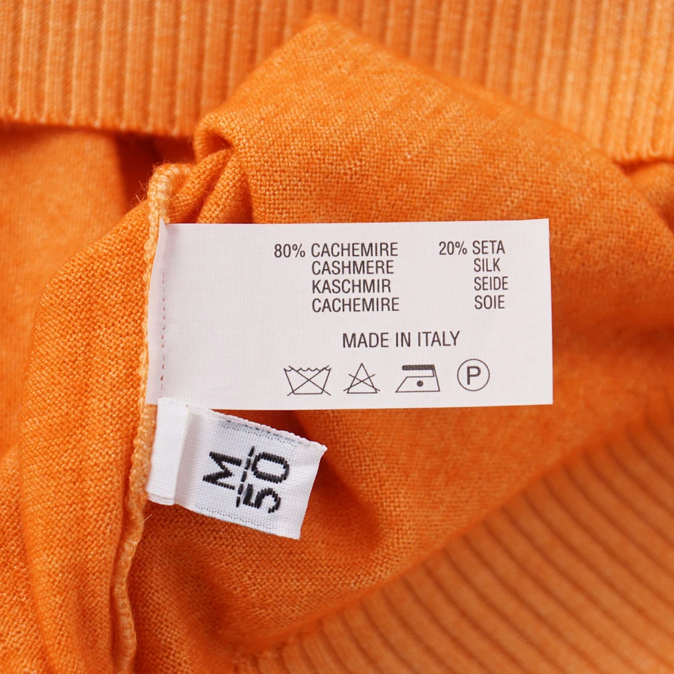 Новый с Ярлыками $1995 KITON мандарин оранжевый супер тонкий кашемир шелк свитер S v-образным вырезом - Изображение 3 из 4