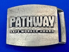 Pathway Safe Worker Award Belt Buckle - John E Mc Cann Pewter Designs