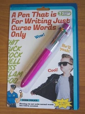 RARE OBVIOUS PLANT - A PEN THAT IS FOR WRITING JUST CURSE WORDS ONLY  *PURPLE*