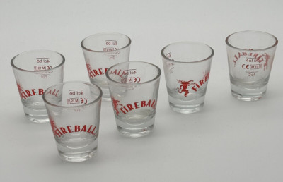 6x Fireball Whisky Shot pinnchen stamper Glas Gläser Gastro Bar