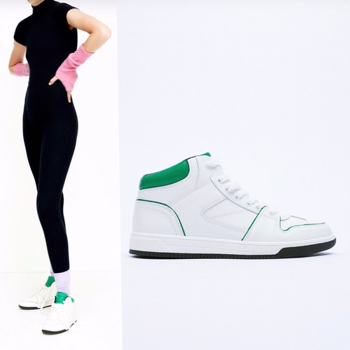 zara green sneakers