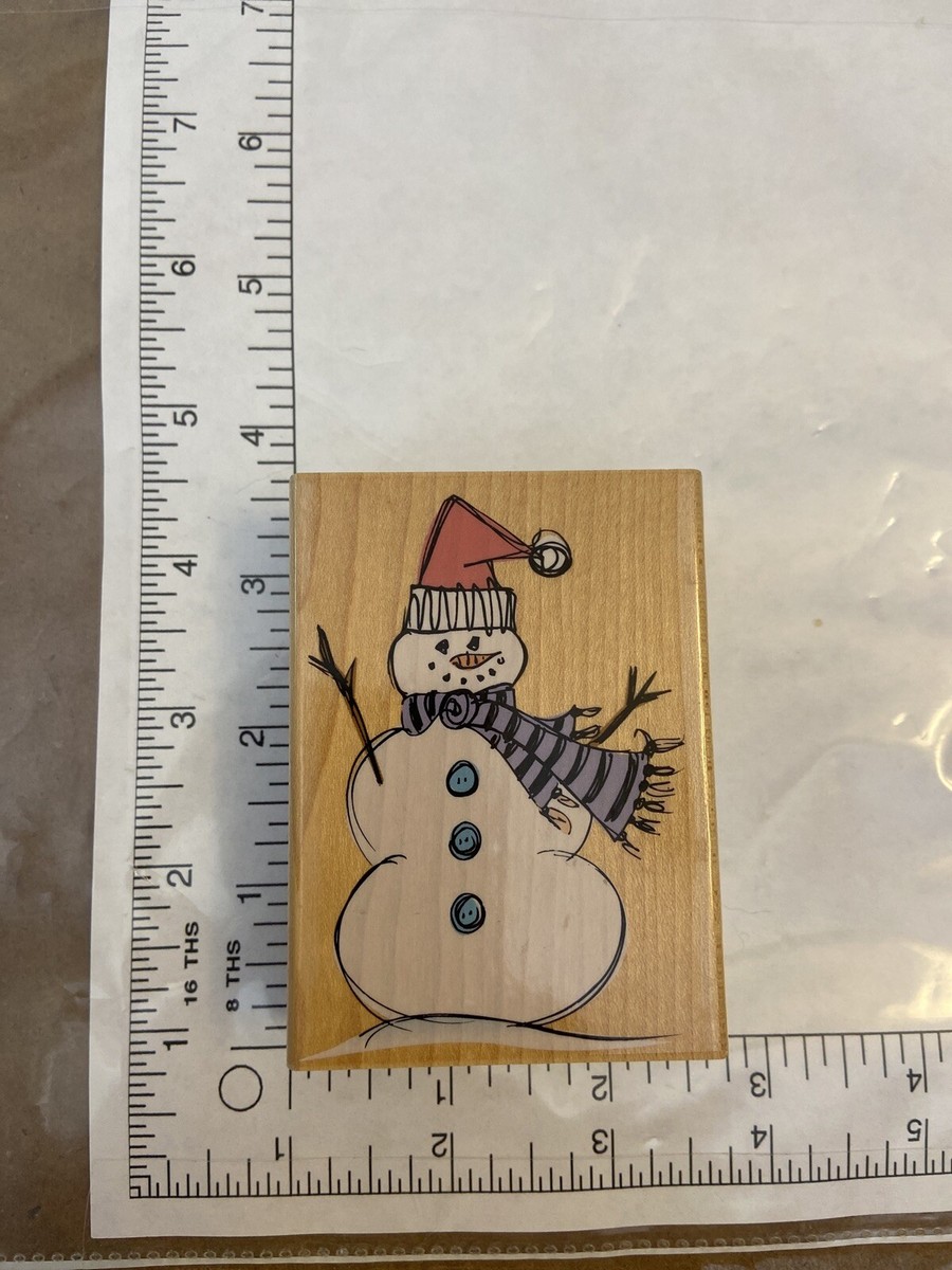 VTG ~ Hero Arts ~ Sketch Snowman 2004 - G3170 ~ Rubber Stamp
