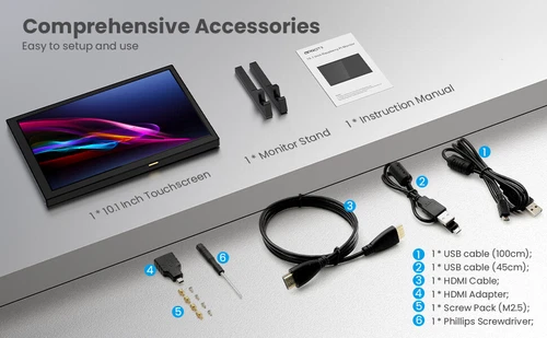 10 in HDMI Portable Monitor for Laptop/PC/Raspberry Pi 4B/3B+/3A+ /Banana Pi/ - Picture 10 of 10