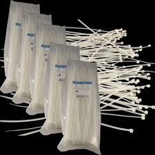NEW WHITE 500 PCS. 12 INCH ZIP TIES NYLON 40 LBS UV WEATHER RESISTANT WIRE CABLE