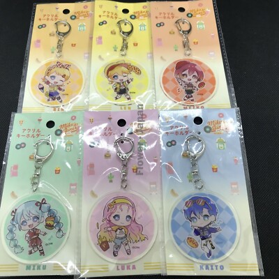 Hatsune Miku Acrylic Key Ring Diner Pattern Miku Len Rin Luka Meiko Kaito 6 Sets