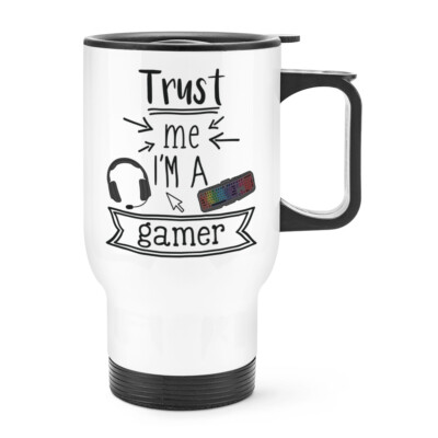 Porte-Passeport Gamer Humour "Trust Me I'm A Gamer" - Simili Cuir Noir